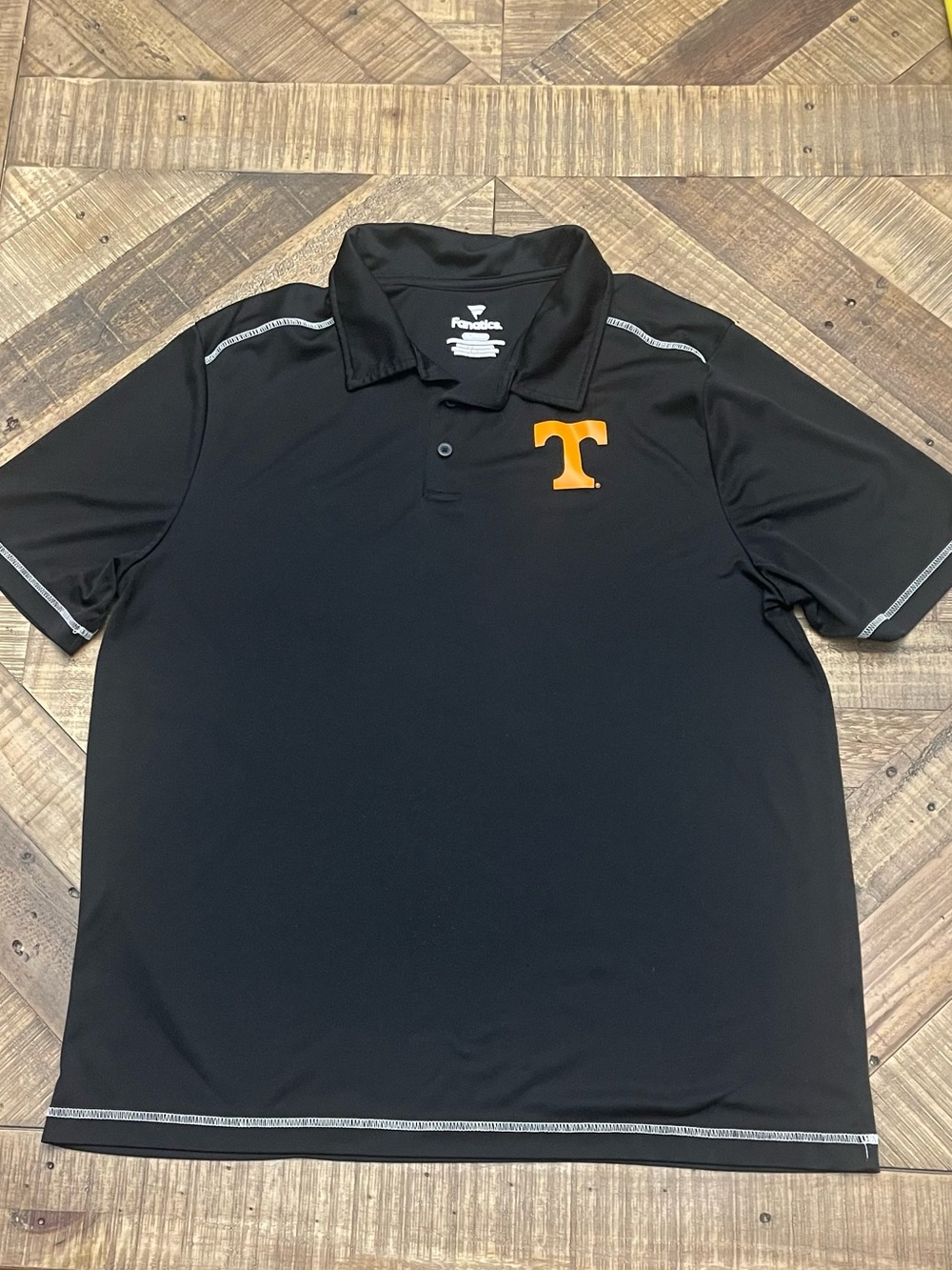 Men's Fanatics Branded Black Tennessee Volunteers School Logo Polo